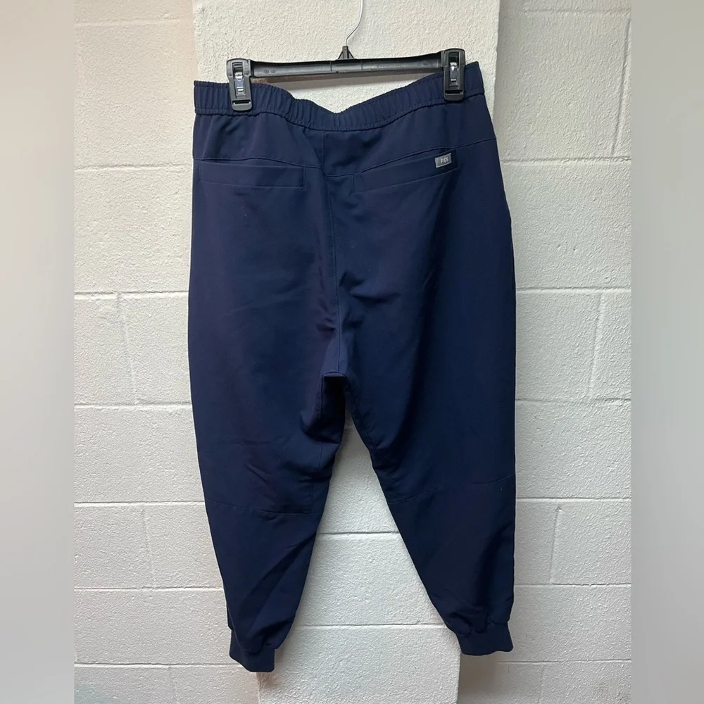 Figs Blue Joggers with Elastic Waistband and Tapered Legs